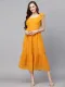 one piece for Women girls Fit Flare Yellow color Square Neck western wear dress for all occasion Casual party wear